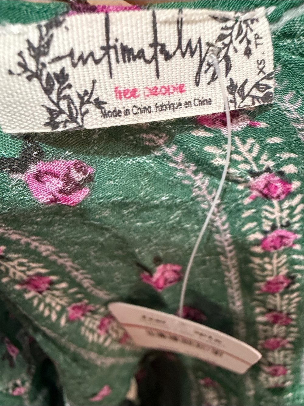 Free People Green Floral Tie-Front Ruffle Cami - Picture 4 of 6